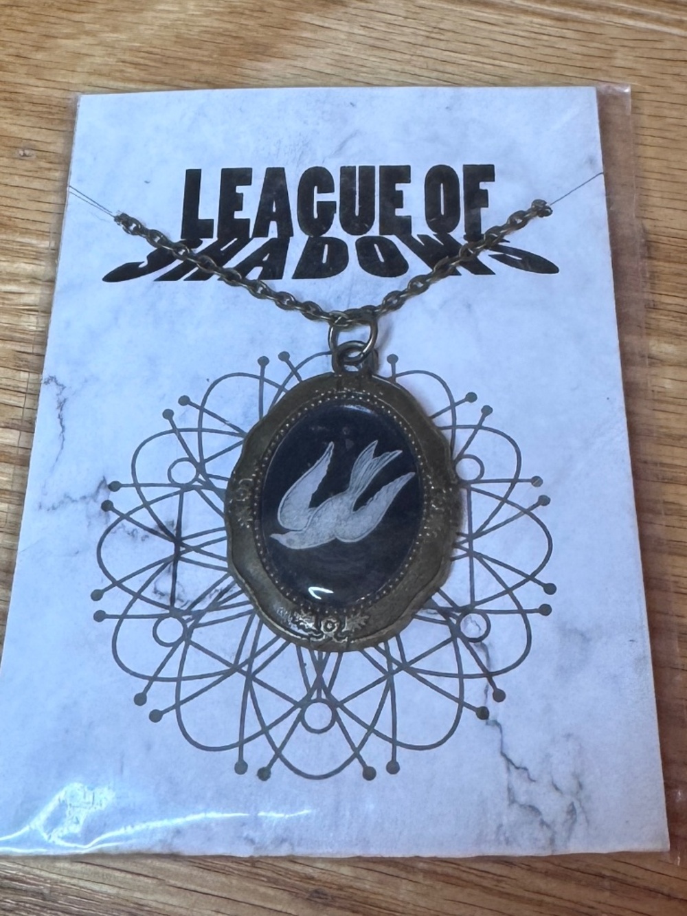 New League Of Shadows Necklace Carpe Nactem White Bird Charm Pendant